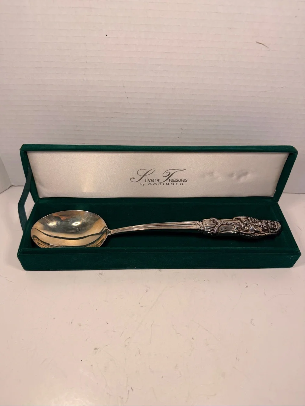 Silver Treasures by Godinger Silverplate Santa Handled Large Serving Spoon